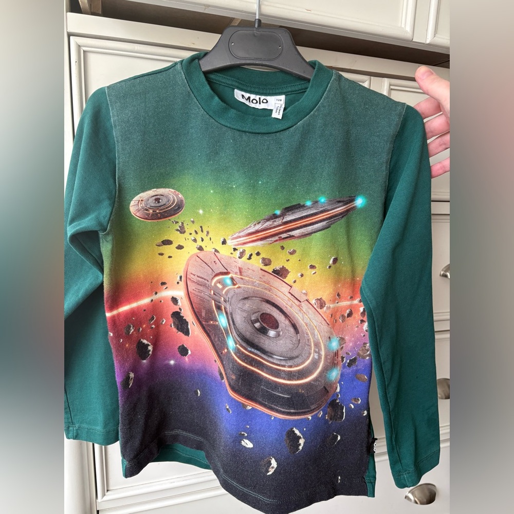 SOLD! SOLD! Molo Organic Cotton Long Sleeve T-Shirt Boys 128cm Graphic Print 7-8